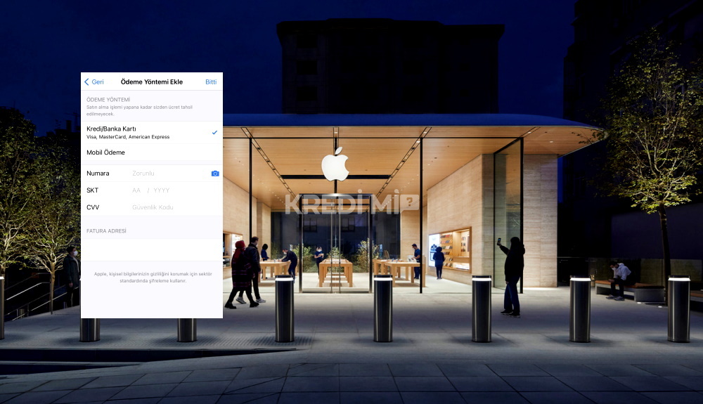 Apple Store Kredi Kartı Ekleme ve Silme